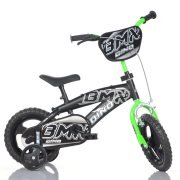 Vélo 12 pouces  Bmx Noir / Vert 1 frein avant et sonnette offerte