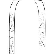 Arche d'extérieur en métal VOLUTÉ - L 152 x H 217 cm - Noir 