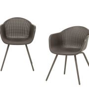 Lot de 2 fauteuils en résine polypropylène anthracite FJORD