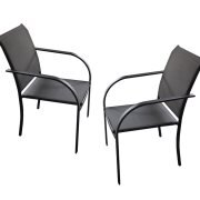 Lot de 2 fauteuils en acier anthracite LOZZI