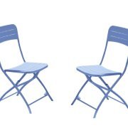 Lot de 2 chaises acier bleu ciel BISTROT