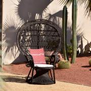 Fauteuil rotin noir EMMANUEL