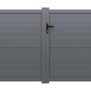 Portail aluminium battant 3,5m x H. 1,6m Gris clair - WODONGA