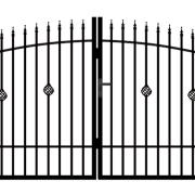 Portail acier galvanisé battant 3,5m x H. 1,5m Noir - ROSE