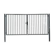 Portail de Jardin Barreaudé Gris - Largeur 3m - Hauteur 1m50