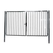 Portail de Jardin Barreaudé Gris - Largeur 3m - Hauteur 1m80