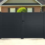 Portail aluminium battant 3,5m x H. 1,8m Gris Anthracite - SPRING