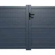 Portail aluminium battant 3m x H. 1,4m Gris Anthracite - BYRON