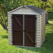 Abri de Jardin en Résine 2,8m² SKYLIGHT 6x5 Beige & Brun avec Plancher