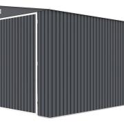 Garage en métal 18.5 m2 gris anthracite avec porte de service 