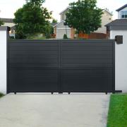 Portail aluminium coulissant 3m x H. 2m Gris Anthracite - MILDURA