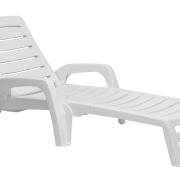 Lot de 2 Bains de soleil résine polypropylène blanc RIVA